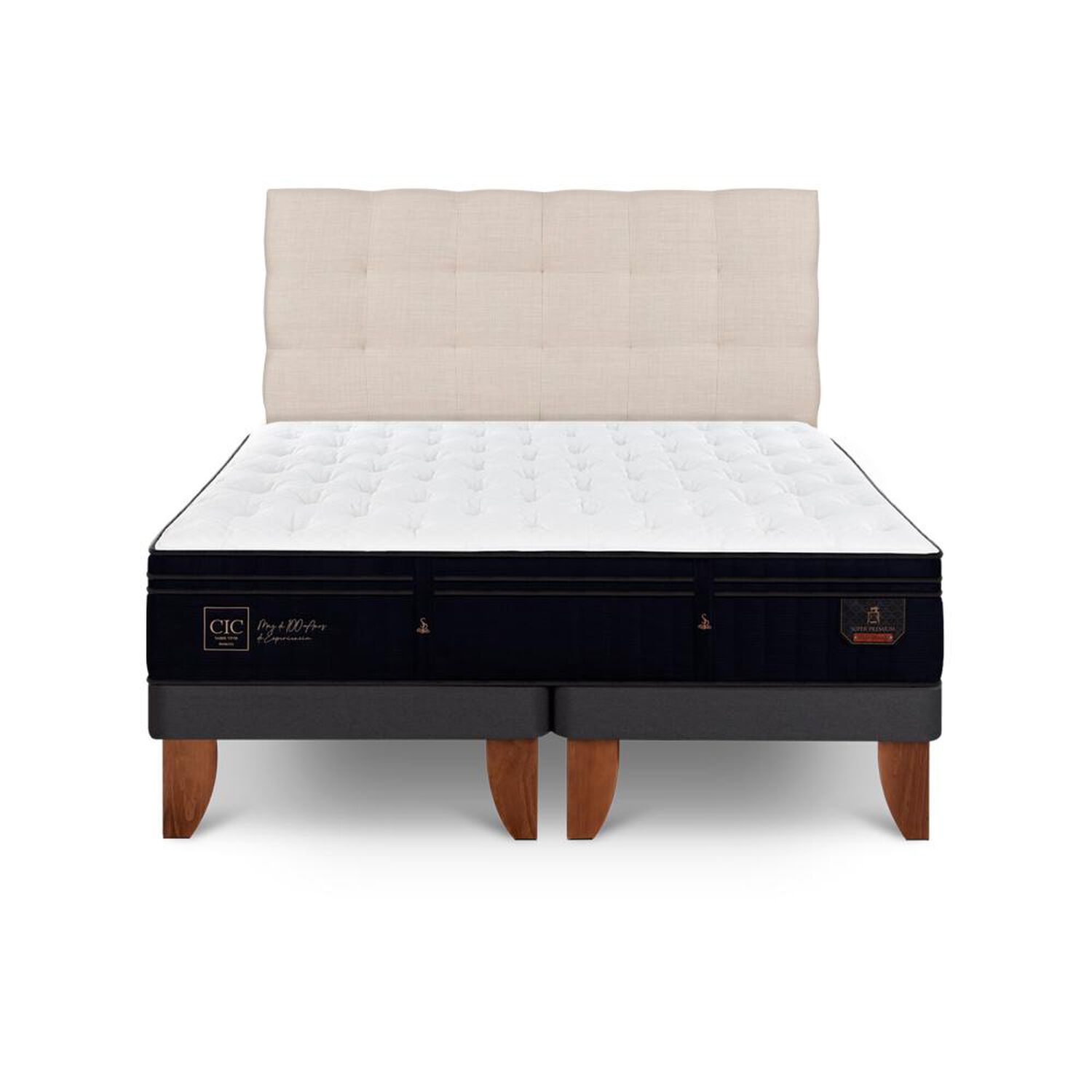 Cama Europea Cic Super Premium / Super King / Base Dividida + Respaldo image number 0.0