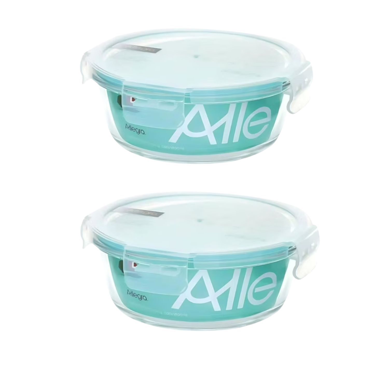 Pack 2 Contenedores Hermetico Vidrio Redondo 370ml Allegra image number 0.0