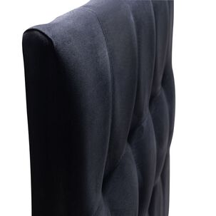 Respaldo Alicante Con Patas Felpa 1,5 Plazas Negro