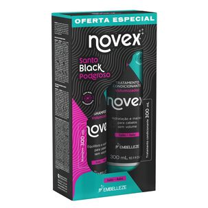 Kit Shampoo Y Acondicionador Santo Black 2x300ml.