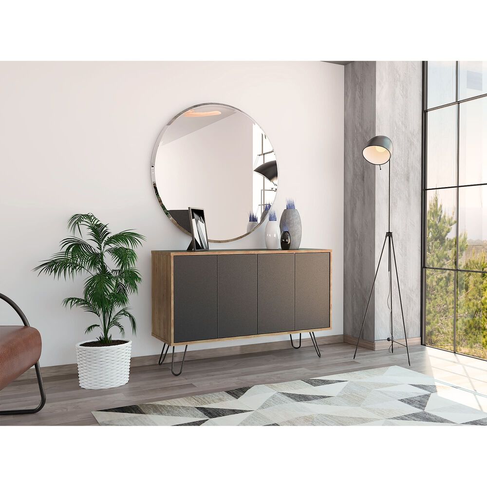 Arrimo Con 4 Puertas Y 4 Repisas Fm-001a - Caf&eacute; Claro Y Plomo image number 7.0