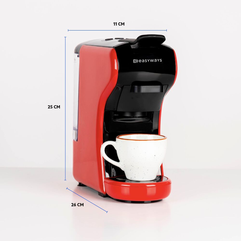Cafetera C&aacute;psulas Espresso Milano Coffee 3en1 Rojo Easyways image number 5.0