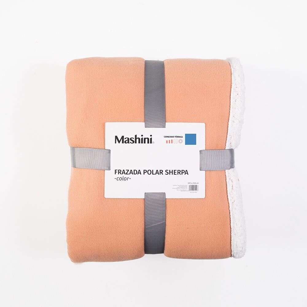 Frazada Polar-sherpa Lisa 1.5 Plazas Camel image number 2.0