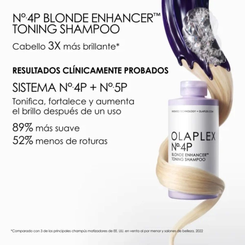 Olaplex 4-p Blonde Enhancer Toning Shampoo 250ml image number 3.0