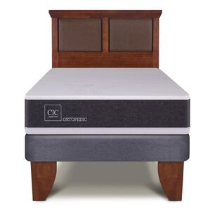 Cama Europea Cic New Ortopedic / 1.5 Plazas / Base Normal + Respaldo