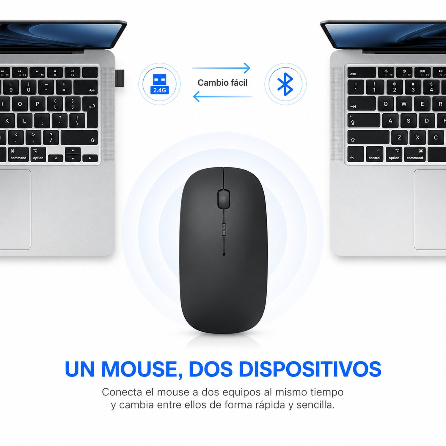 Mouse Inal&aacute;mbrico Dual Bluetooth + Usb 2g Recargable Rgb Bk image number 7.0