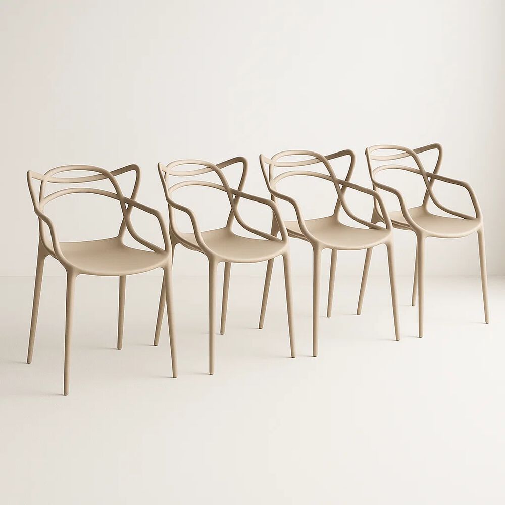 Pack De 4 Sillas De Terraza O Comedor Master - Beige image number 0.0