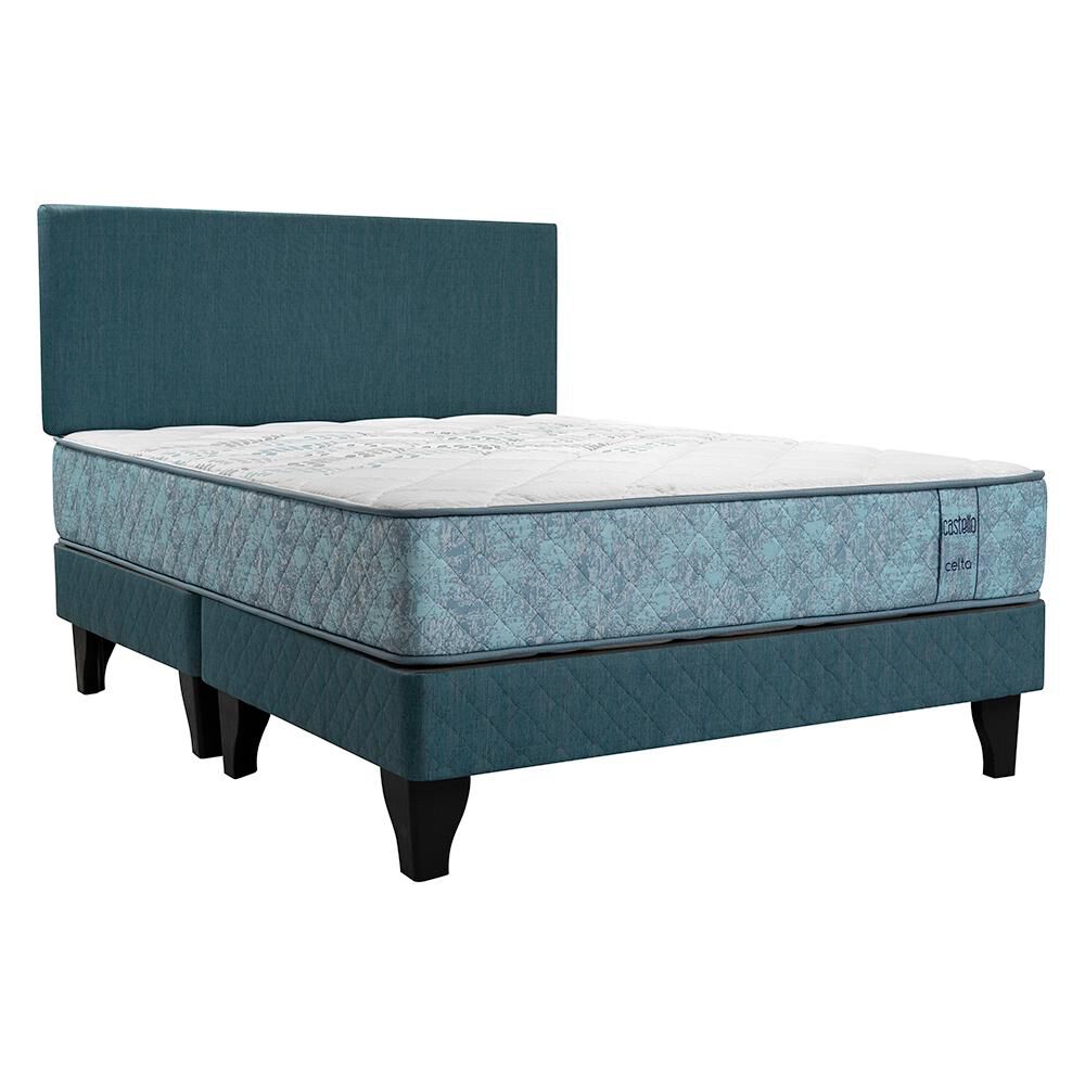Cama Europea Celta Castello / 2 Plazas / Base Dividida + Respaldo image number 0.0