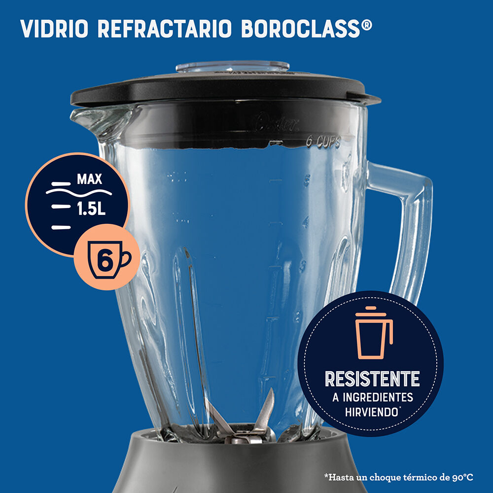 Licuadora Oster Vaso De Vidrio 6 Velocidades + Pulso Blstpeggpb image number 3.0