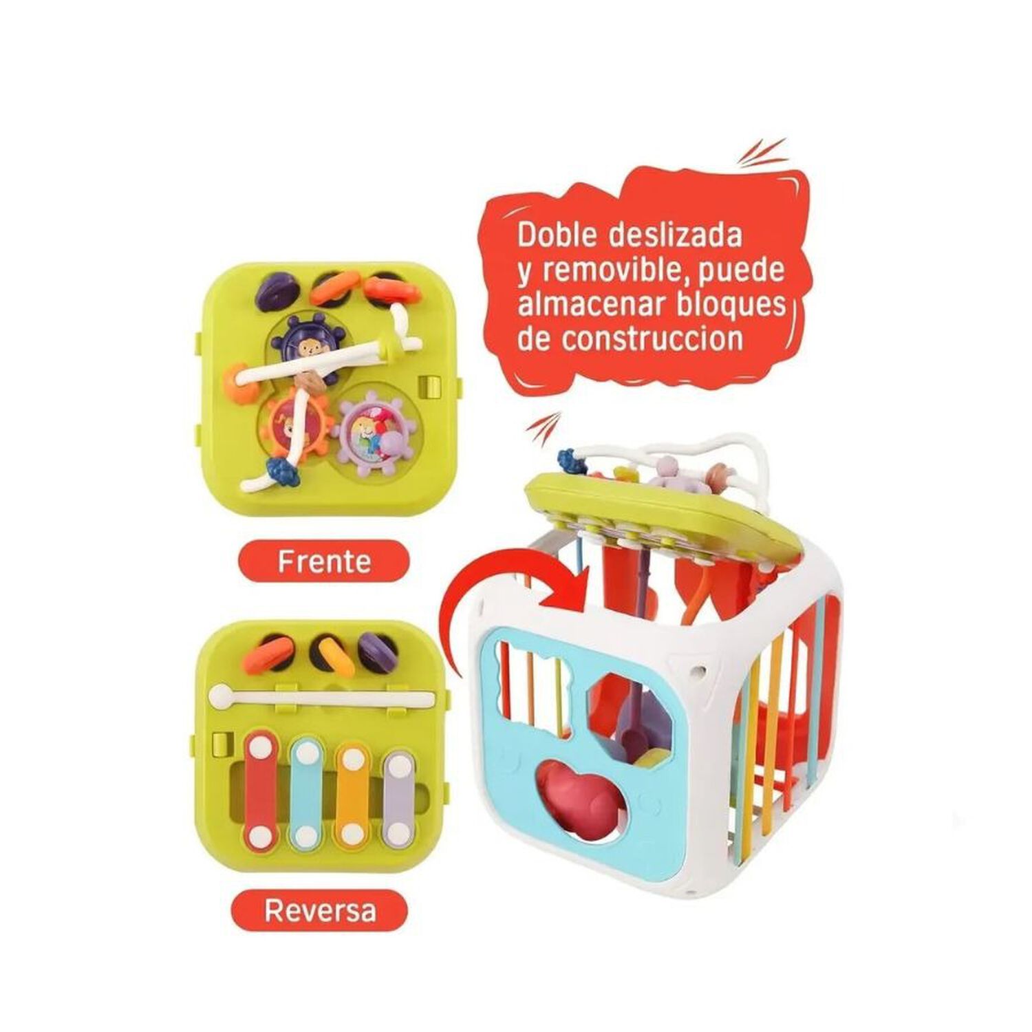 Cubo Did&aacute;ctico 7 En 1 Beb&eacute; Clasificador Formas Juguete Educativo image number 3.0