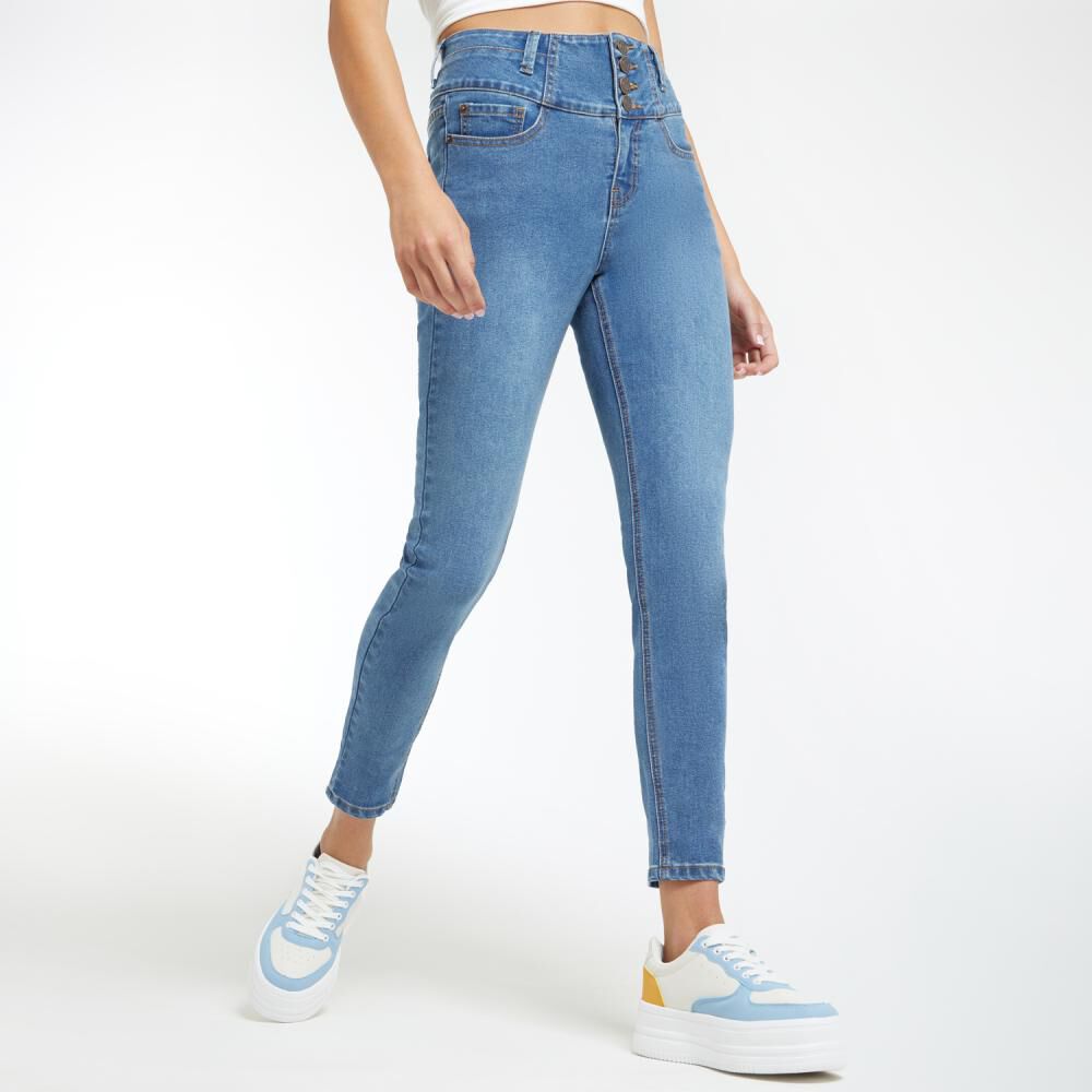 Jeans Pretina Alta Con Botones Frontales Sculpture Mujer Freedom image number 2.0