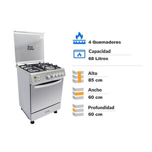 Cocina A Gas Ursus Trotter UT EURO60 PR / 4 Quemadores