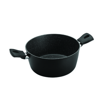 SET Olla 24cm 2 Asas Antiadherente Negro con Tapa Daily