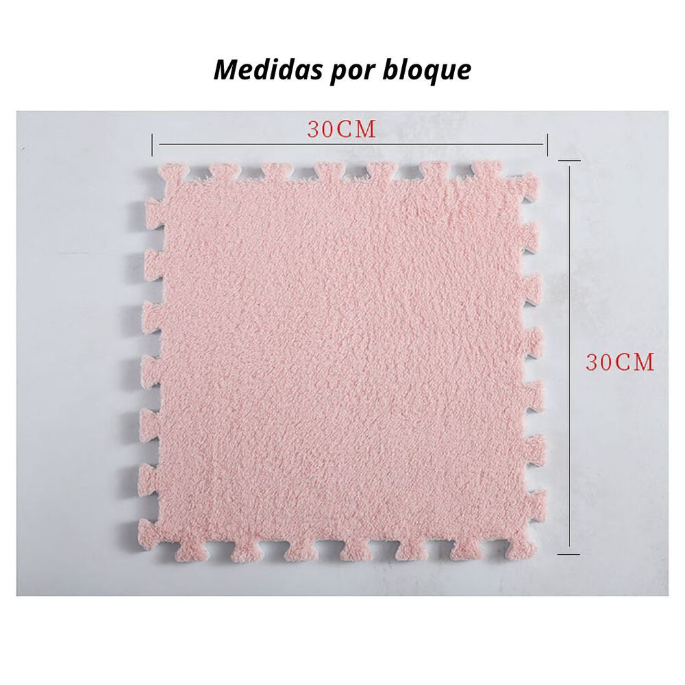 Pack 6 Alfombras Rompecabezas Felpa Shaggy 30x30 Cm Armables image number 2.0