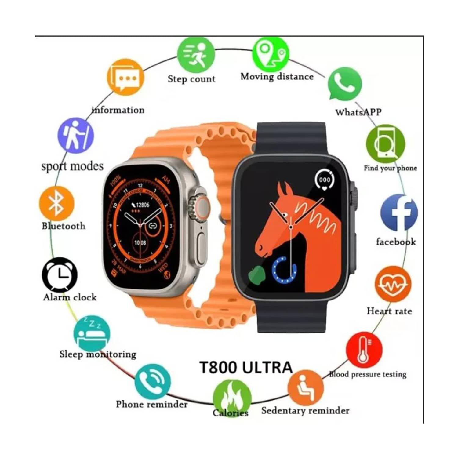 Reloj Inteligente Smartwatch 1.99" Hd + Audifonos Negro image number 2.0
