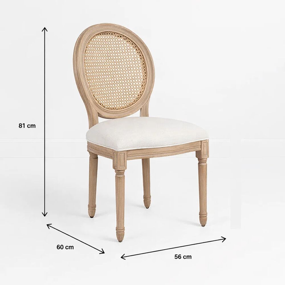 Pack De 2 Sillas De Comedor Madera Acolchada Luis Xv image number 3.0