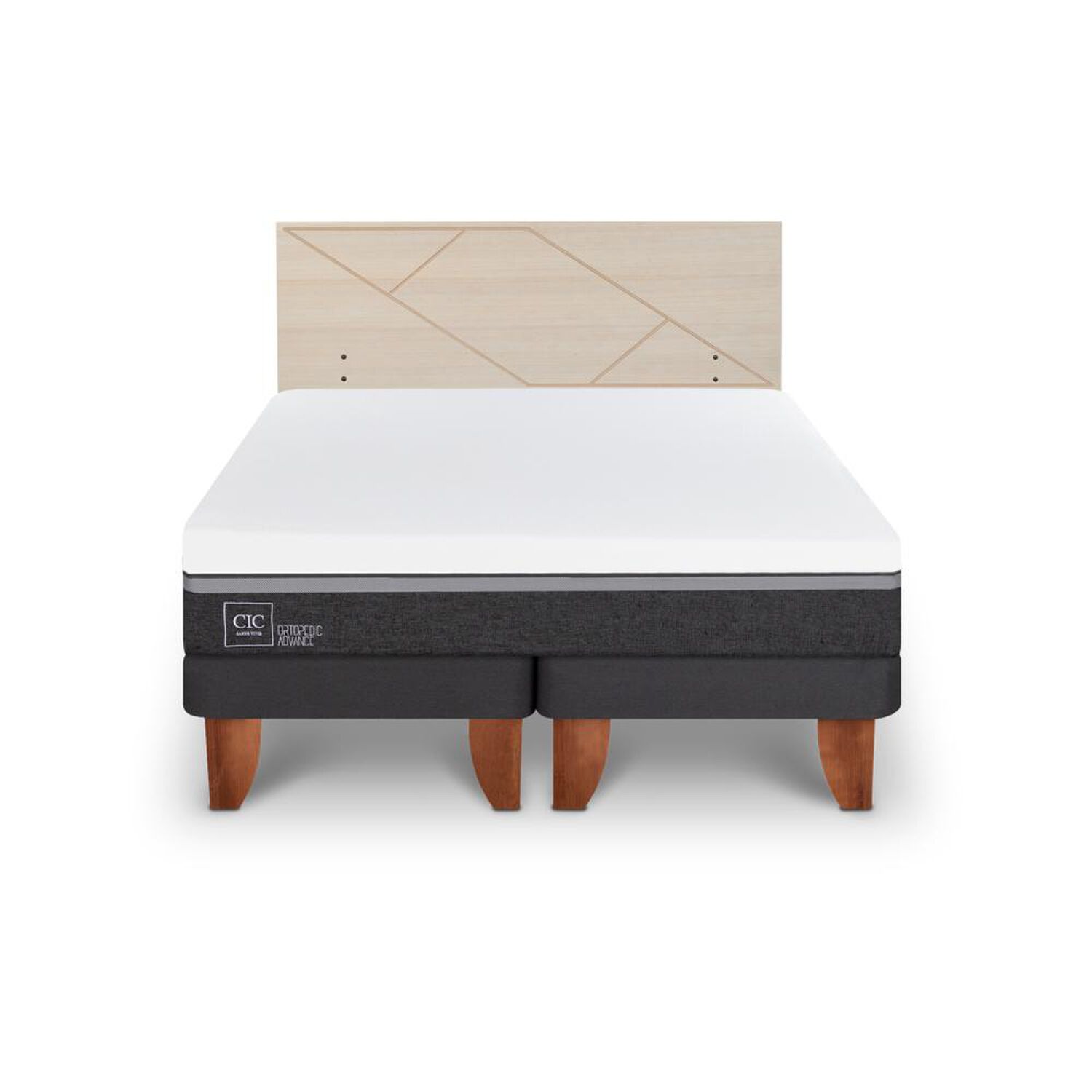 Cama Europea Cic Ortopedic Advance / 2 Plazas / Base Dividida + Respaldo image number 0.0