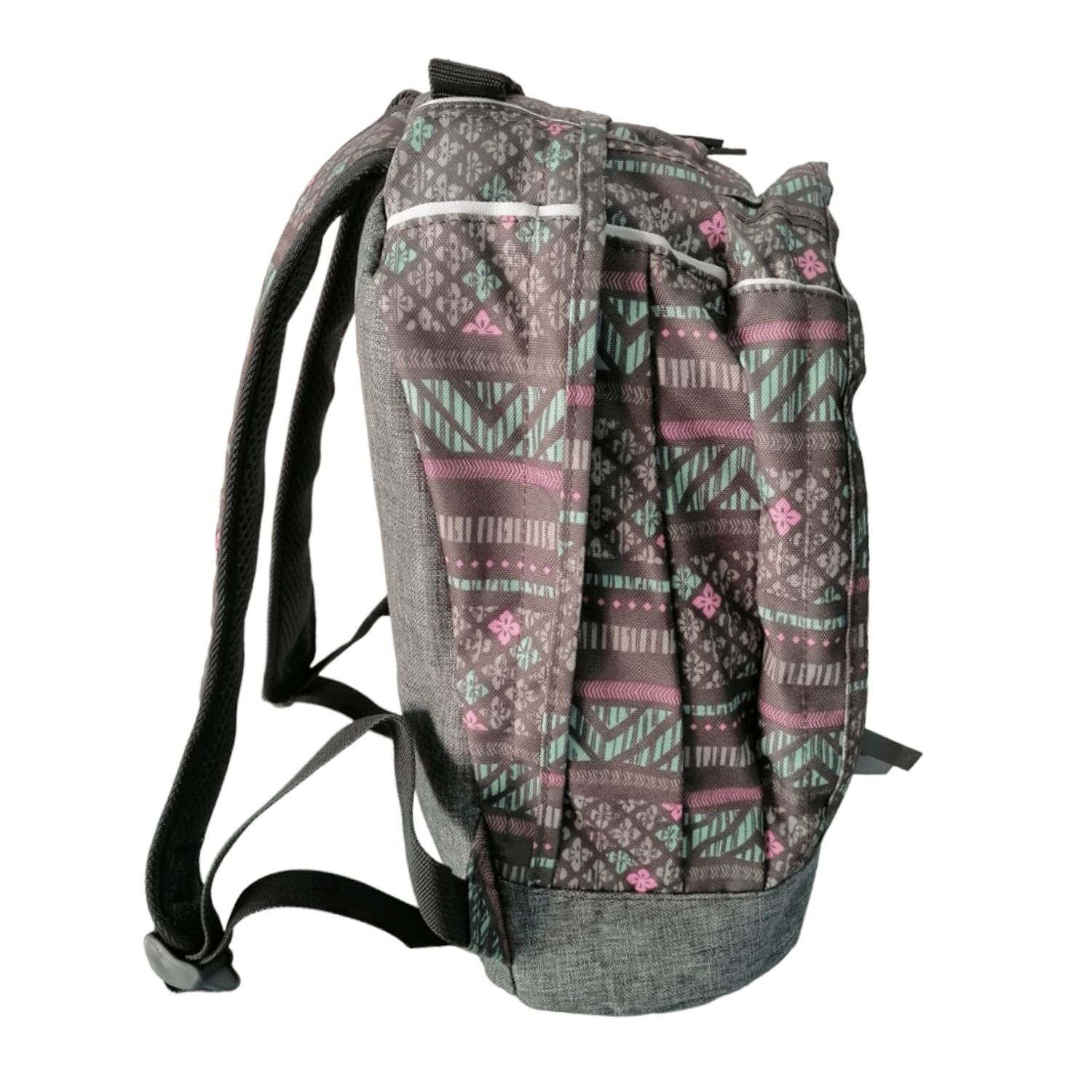 Mochila Escolar Juvenil Estampado &Eacute;tnico Resistente Gris image number 1.0