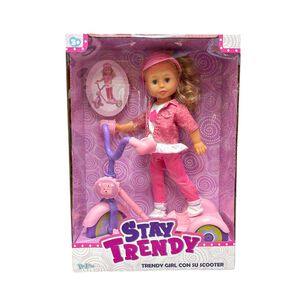 Mu&ntilde;eca Trendy Girl With Her Scooter De Luxe / 46 Cm
