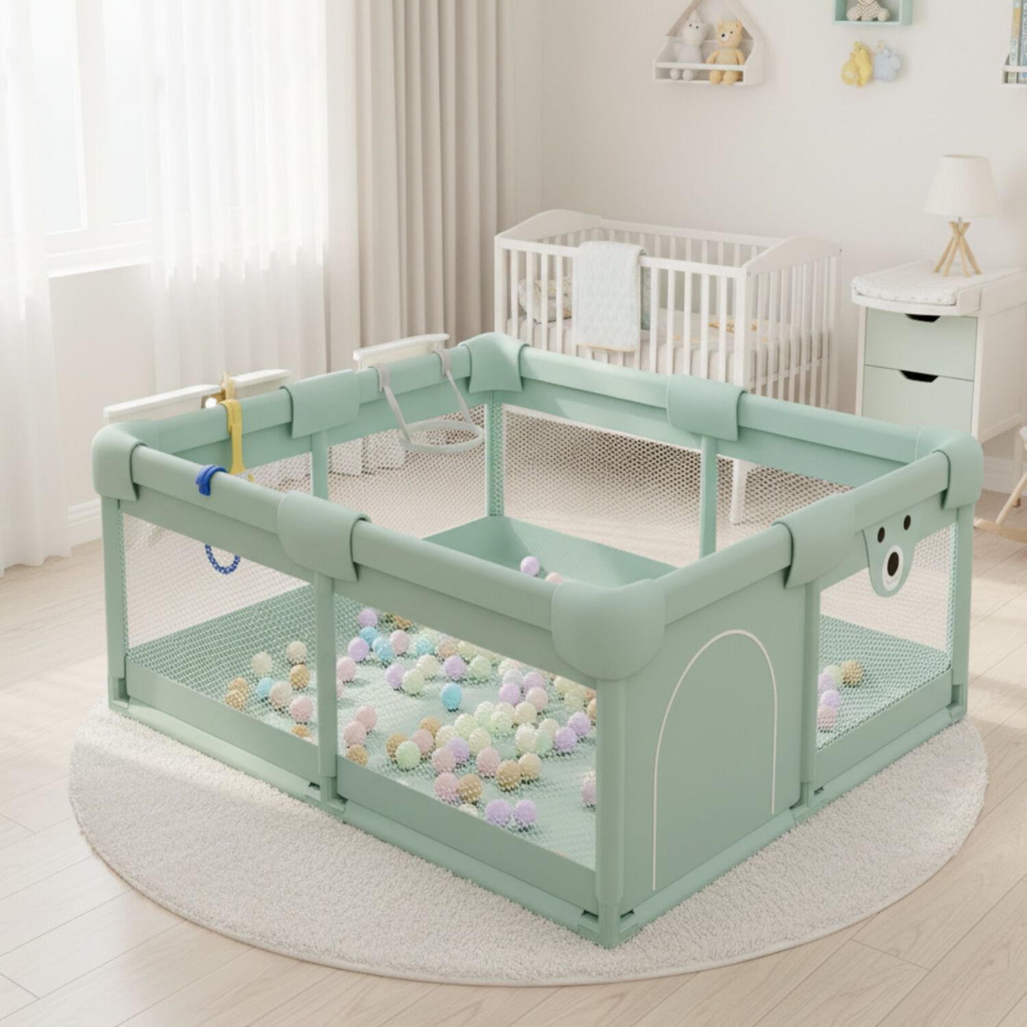 Corral De Juegos Infantil Con Accesorios De Juego 150x180 image number 11.0