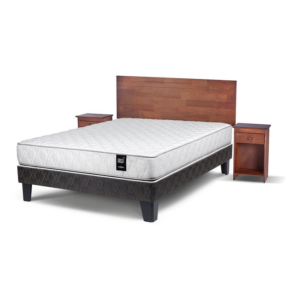 Cama Europea Rosen Ergo T / 2 Plazas / Base Normal + Set De Maderas image number 0.0