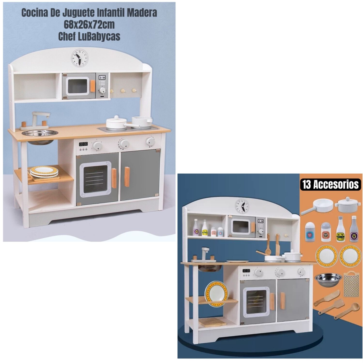 Cocina De Juguete Infantil Ni&ntilde;os Lubabycas Accesorios Chef image number 4.0