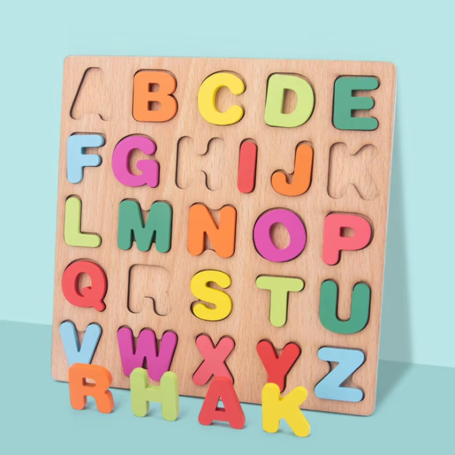 Puzzle Encaje De Madera Letras Abecedario Numeros Didactico image number 2.0