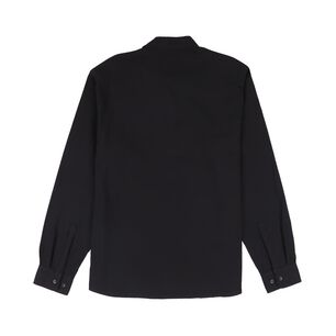 Camisa Lisa Slim Manga Larga Hombre Az Black
