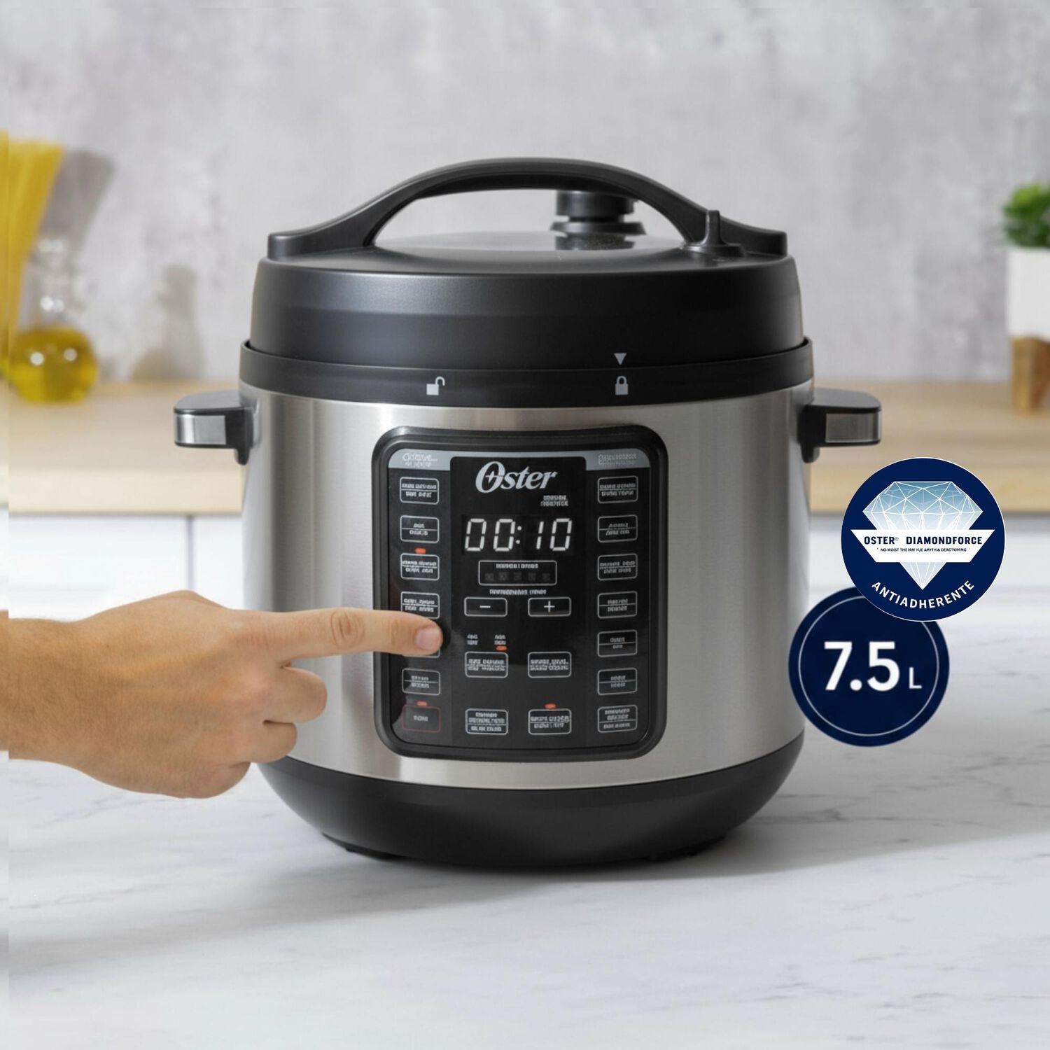 Oster Multiolla, Turbo, 7.5 L De Capacidad, 14 Funciones Recubrimiento Oster Diamondforce, Ckstpcect75df