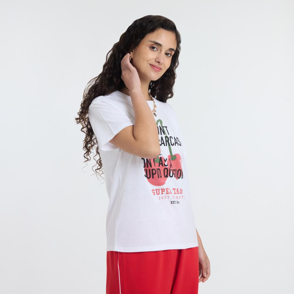 Polera Print Moda Manga Corta Cuello Redondo Mujer Freedom image number 2.0