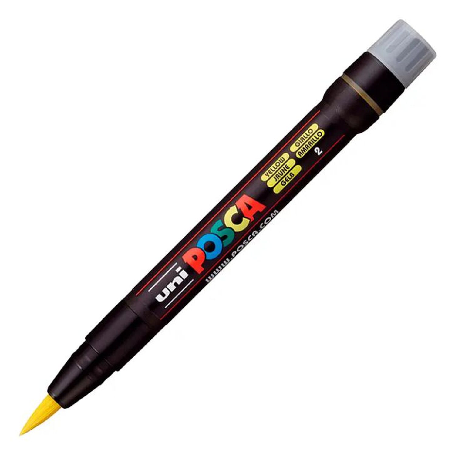Marcador Acrilico Pincel Amarillo Pcf-350 Posca image number 0.0