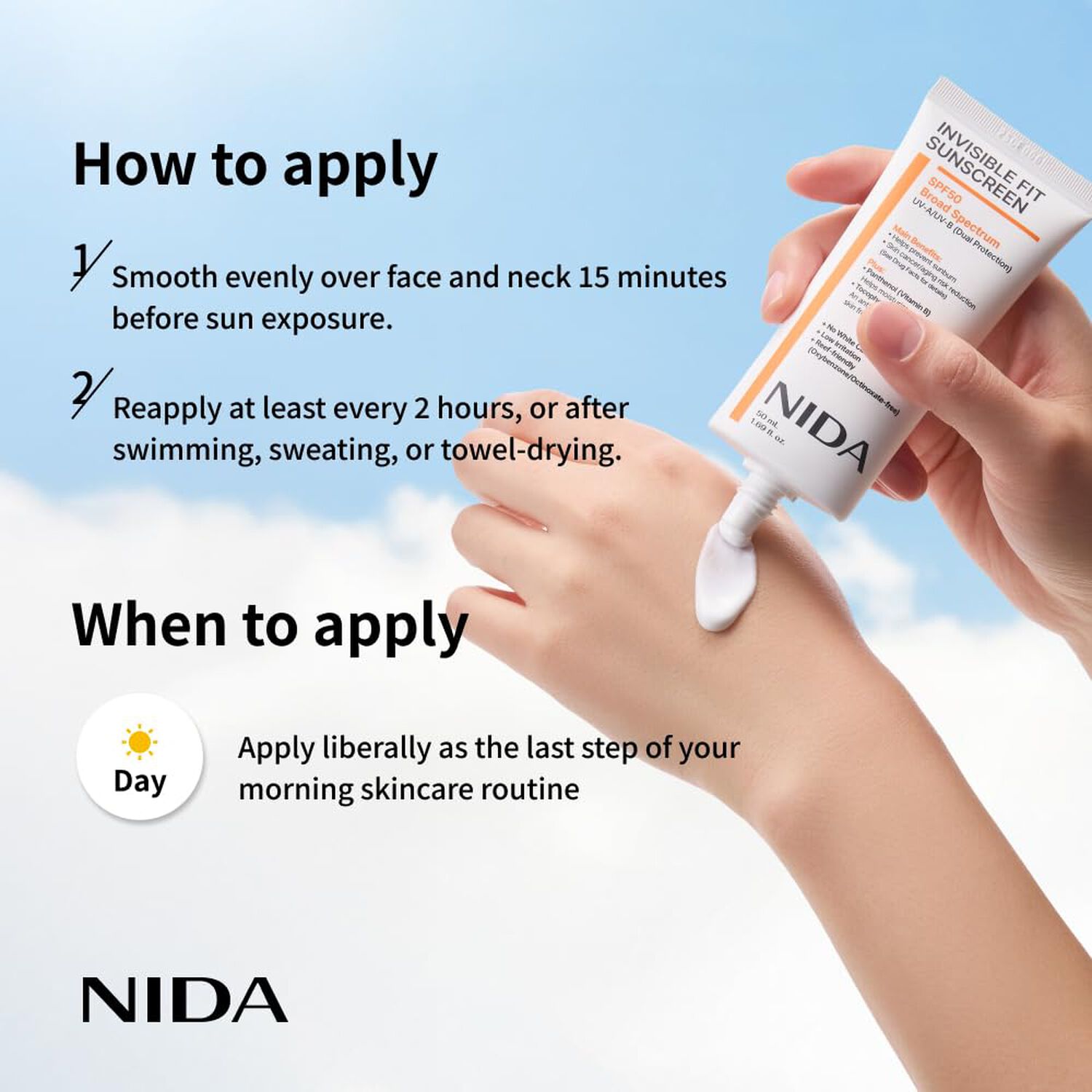 Invisible Fit Sun Cream Spf50+ Pa++++ (nida) -50ml Protector Solar Ligero image number 3.0
