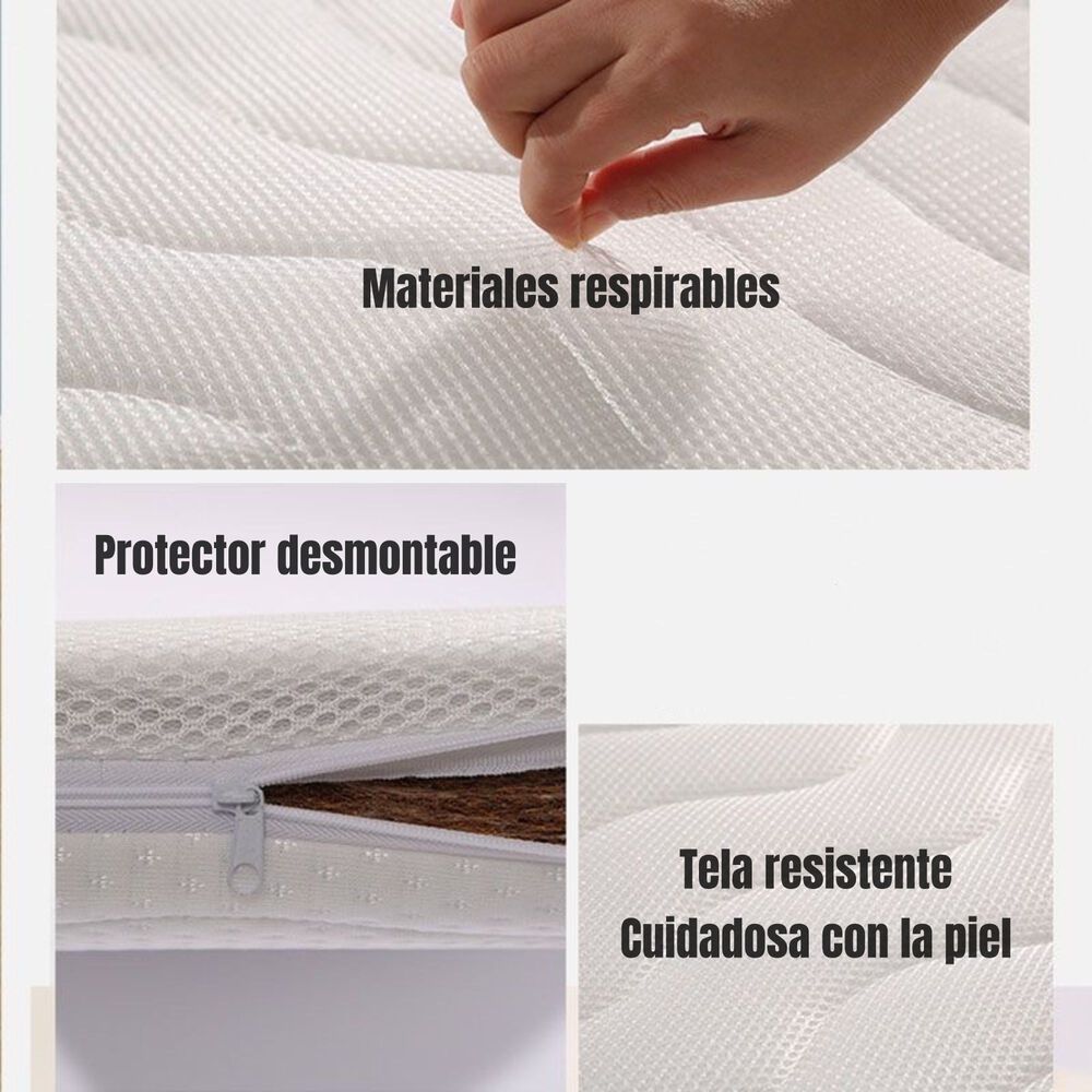 Colch&oacute;n De Coco Cuna 116x62x4cm Lubabycas image number 2.0