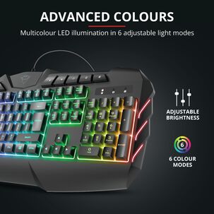 Teclado Gamer Multimedia Trust Gxt 881 Odyss Full Rgb Hybrido