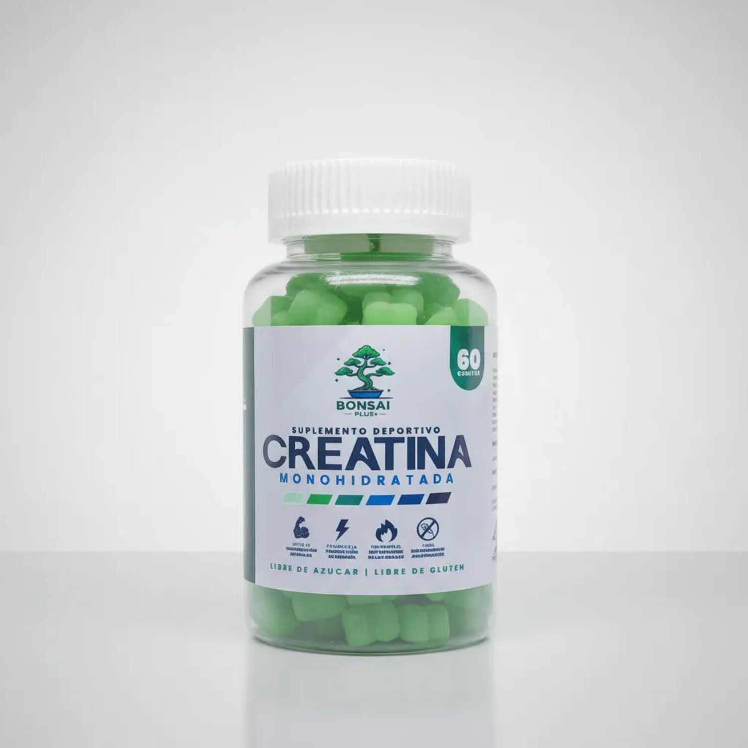 Creatina Monohidratada 60 Gomitas 5g - Gummies - 30 Dias - Bonsai Plus+ image number 5.0