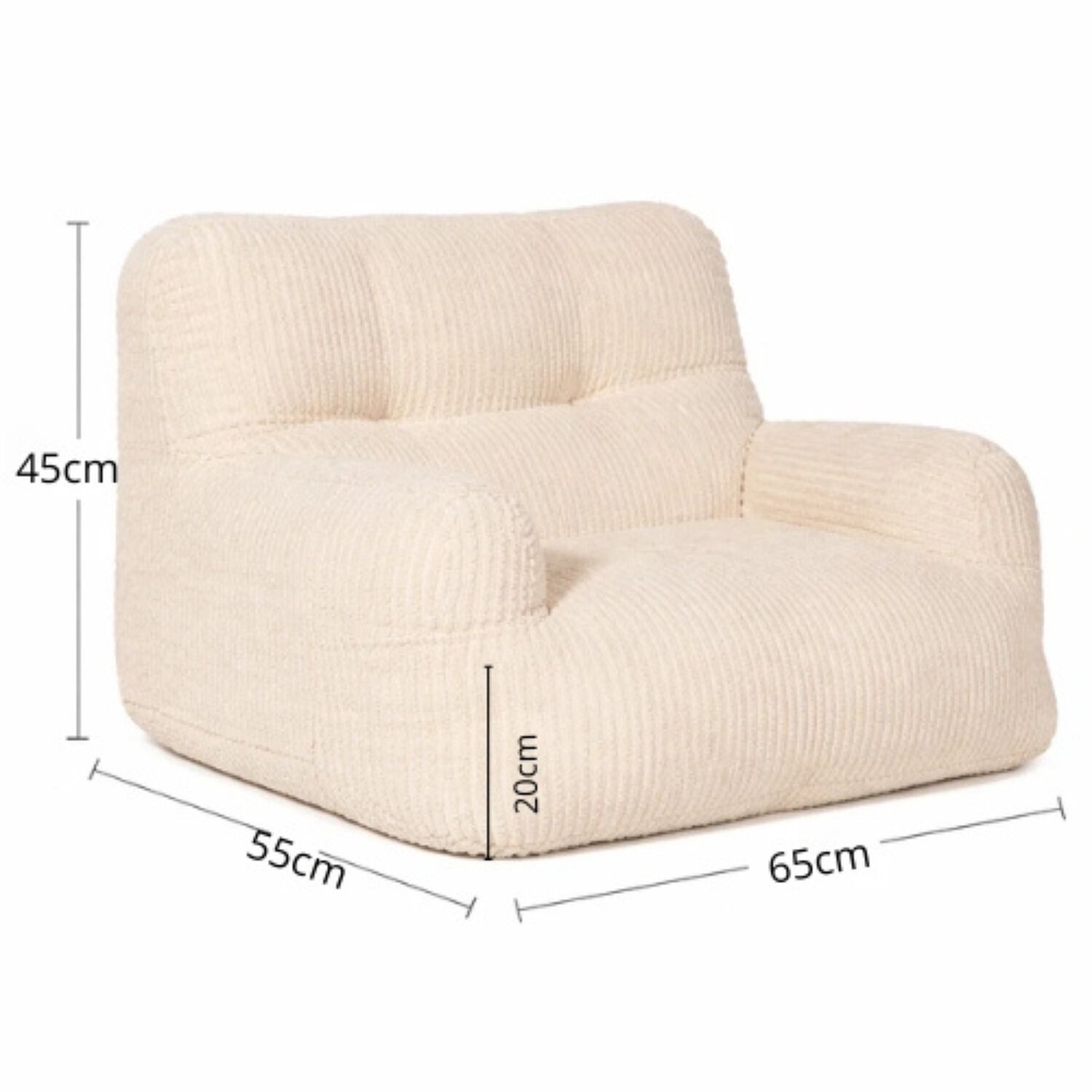 Puff Silla Sillon Individual Bajo 55x65 Espuma Acolchable image number 2.0