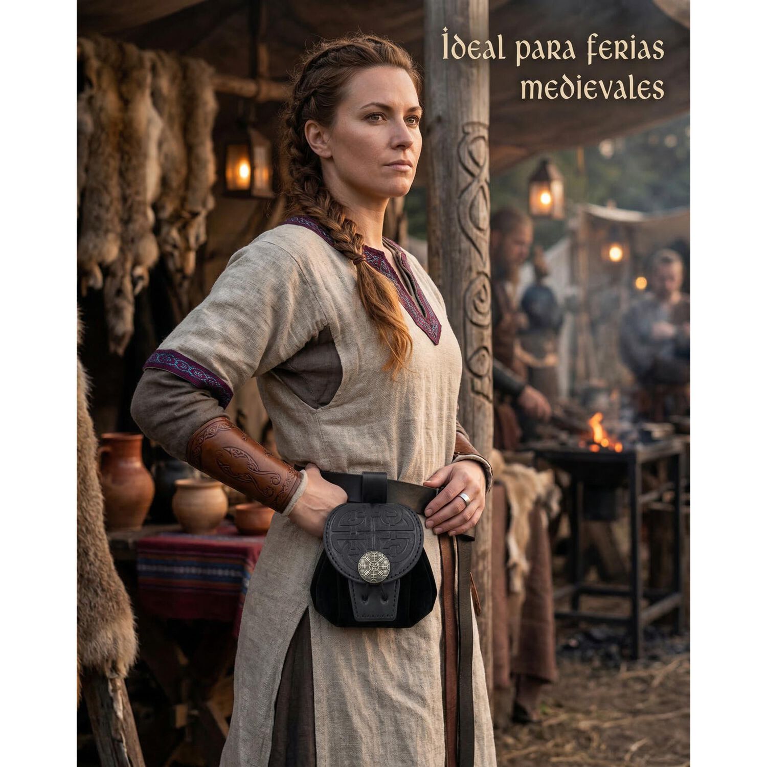 Bolso Medieval Para Cintur&oacute;n Con Broche N&oacute;rdico Vikingo image number 14.0