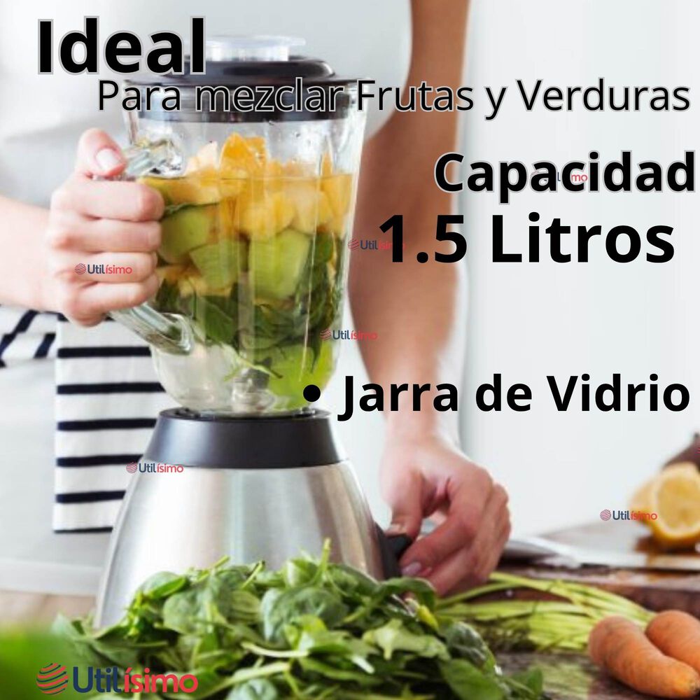 Licuadora Juguera Multifuncional 2 En 1 Picadora Jarra De Vidrio 1000w De Potencia image number 6.0