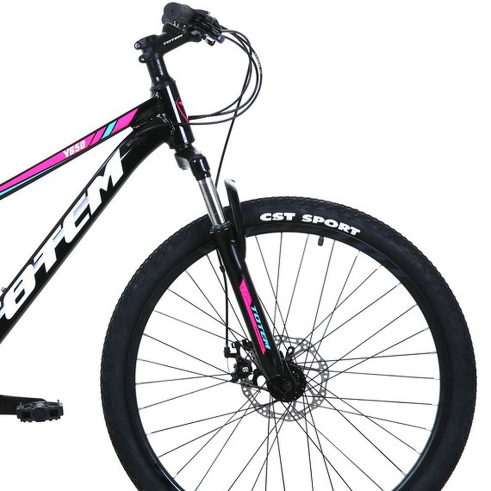 Bicicleta Totem Mtb Aro 26 Modelo Y650 Negro Rosa image number 2.0