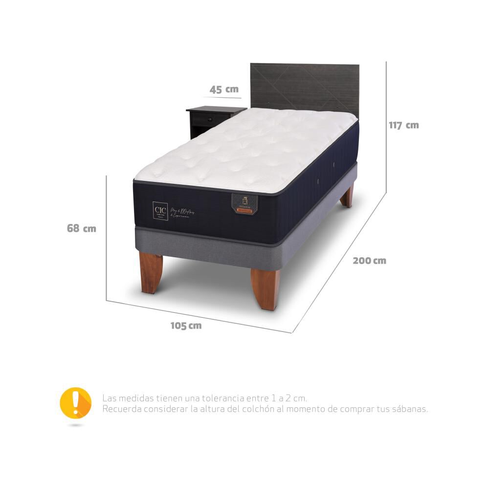 Cama Europea Cic Premium / 1.5 Plazas / Base Normal + Set De Maderas image number 5.0