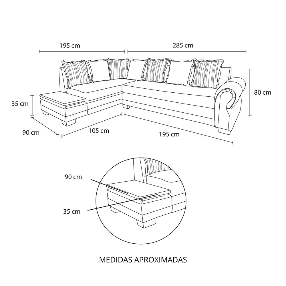 Sof&aacute; Seccional Living Factory Dakota Izquierdo / 5 Cuerpos image number 7.0