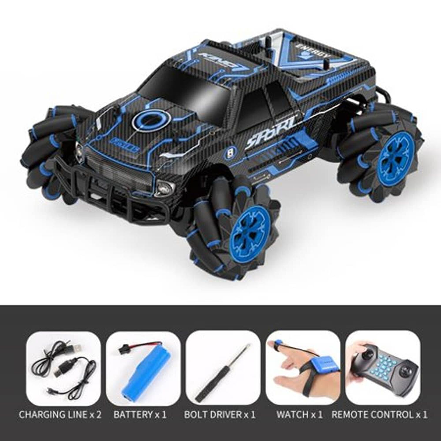 Camioneta Control Remoto 4x4 2.4ghz - Todo Terreno Azul image number 1.0