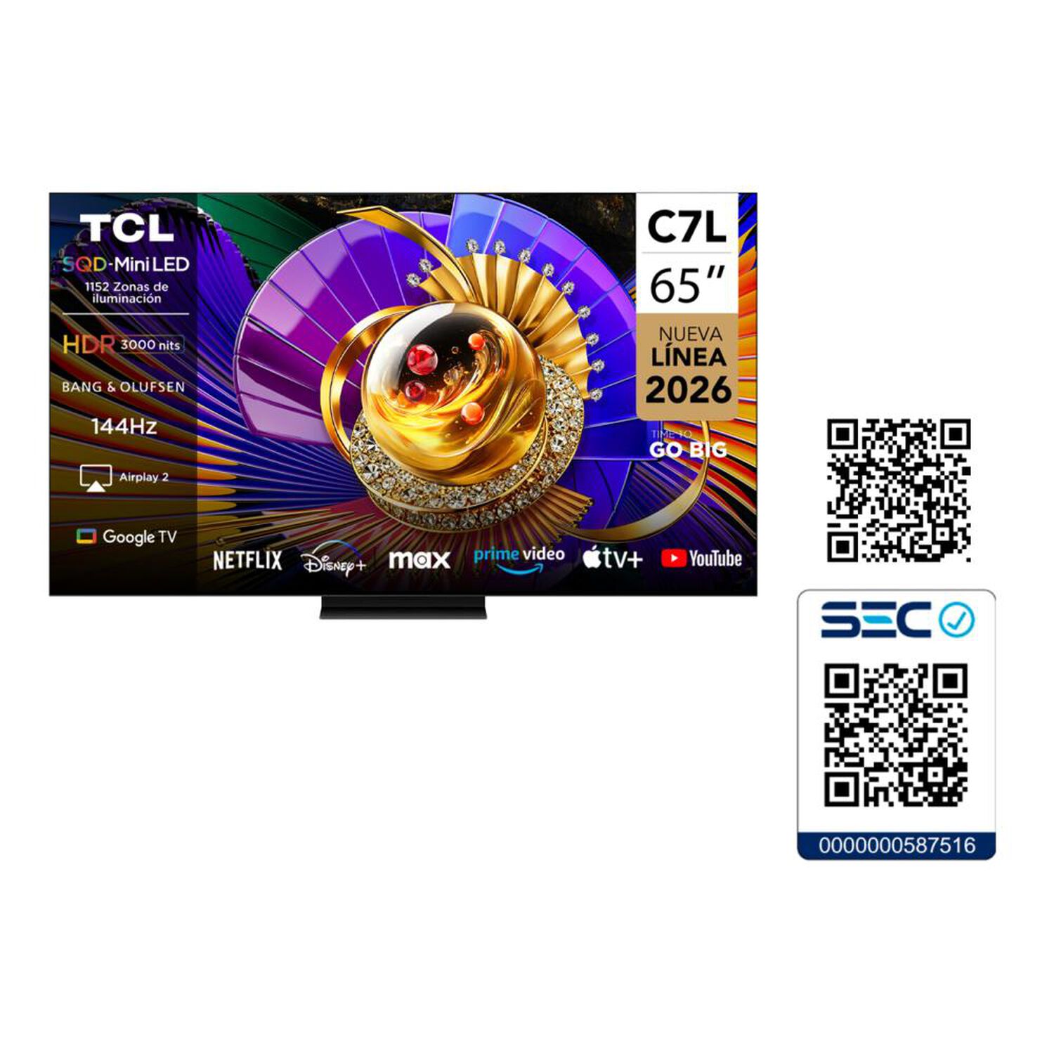 Mini LED 65" TCL 65C7L / Ultra HD 4K / Smart TV image number 11.0