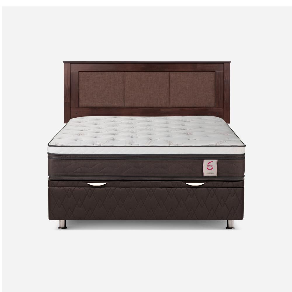 Cama Baúl Rosen New Style 6 / 2 Plazas / Base Normal + Respaldo Rachel image number 0.0