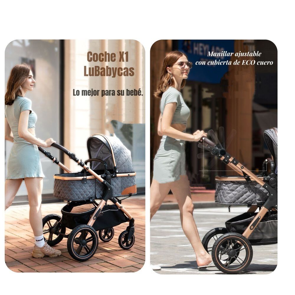Coche Travel System Con Accesorios Lubabycas X1 Azul image number 3.0