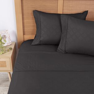 Sabana Estampada Plumetti Embossed 2 P Negro
