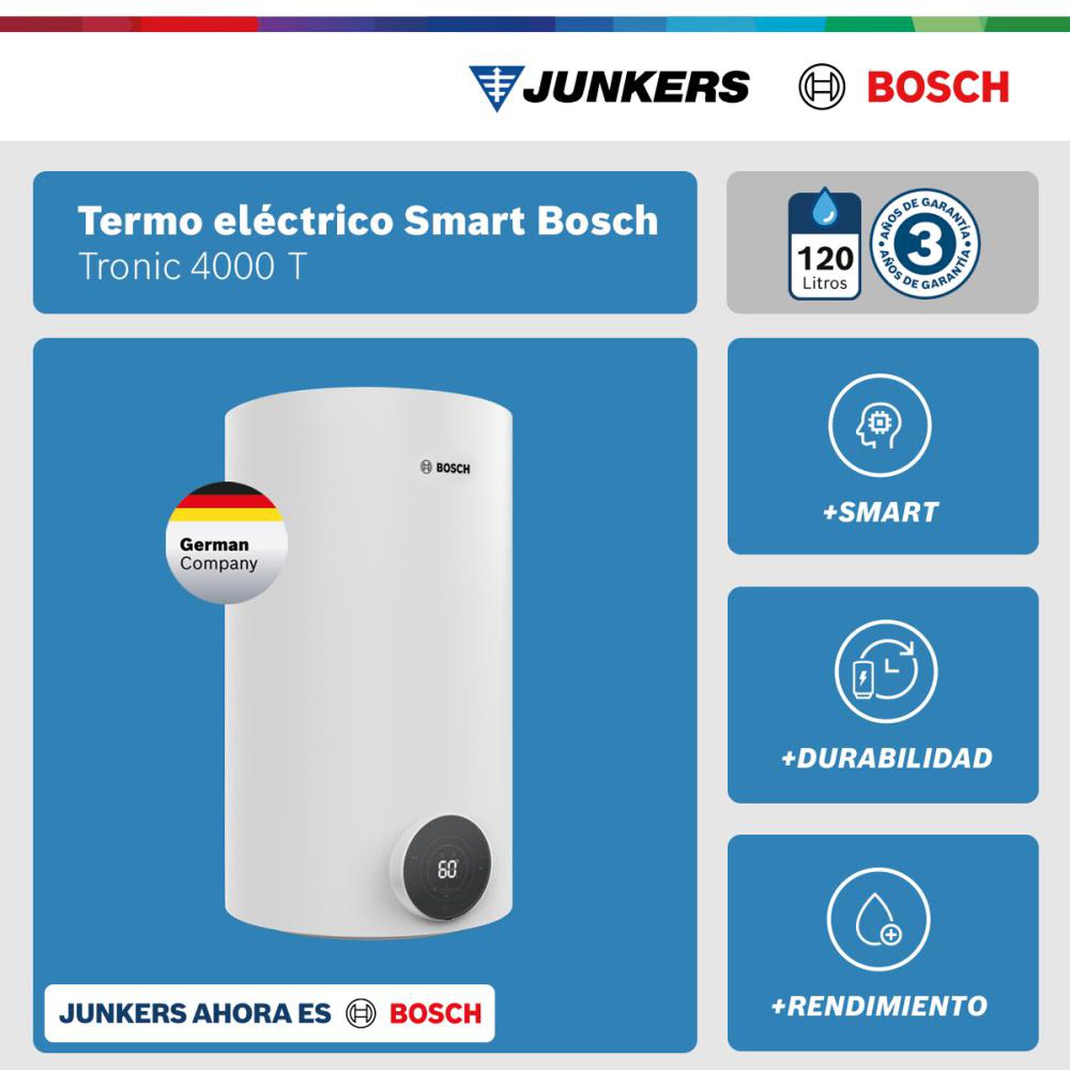 Termo El&eacute;ctrico Bosch Tronic 4000 T / 120 Litros image number 1.0