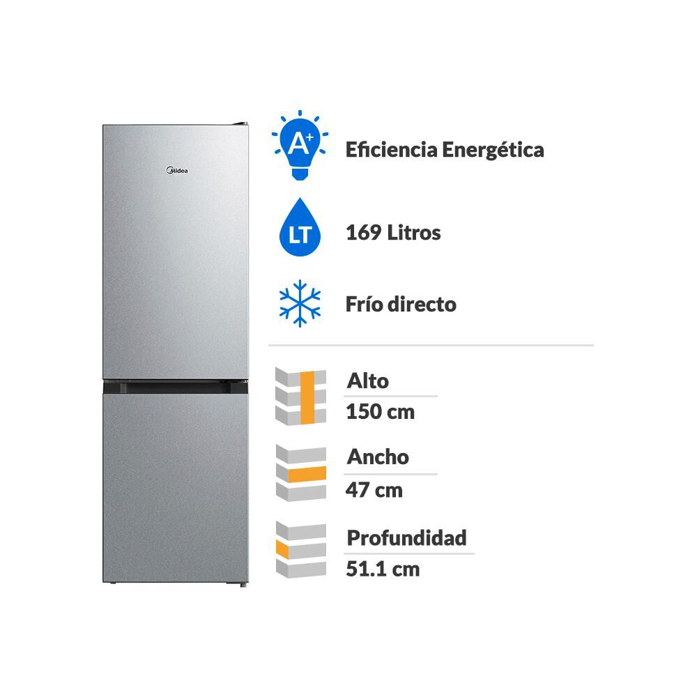 Refrigerador Bottom Freezer Midea MDRB241FGE50 / Frío Directo / 169 Litros / A+ image number 1.0
