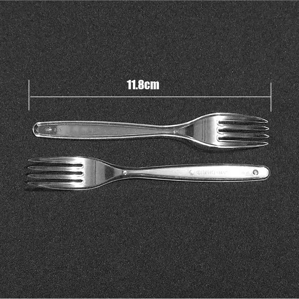 Pack 100 Tenedores Transparentes Reutilizables Desechables image number 2.0