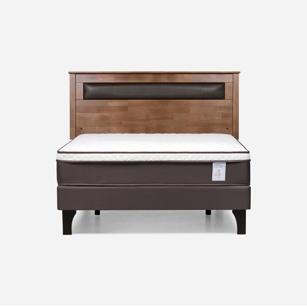 Cama Europea Rosen New Style 4 Plus / Full / Base Normal + Respaldo image number 1.0